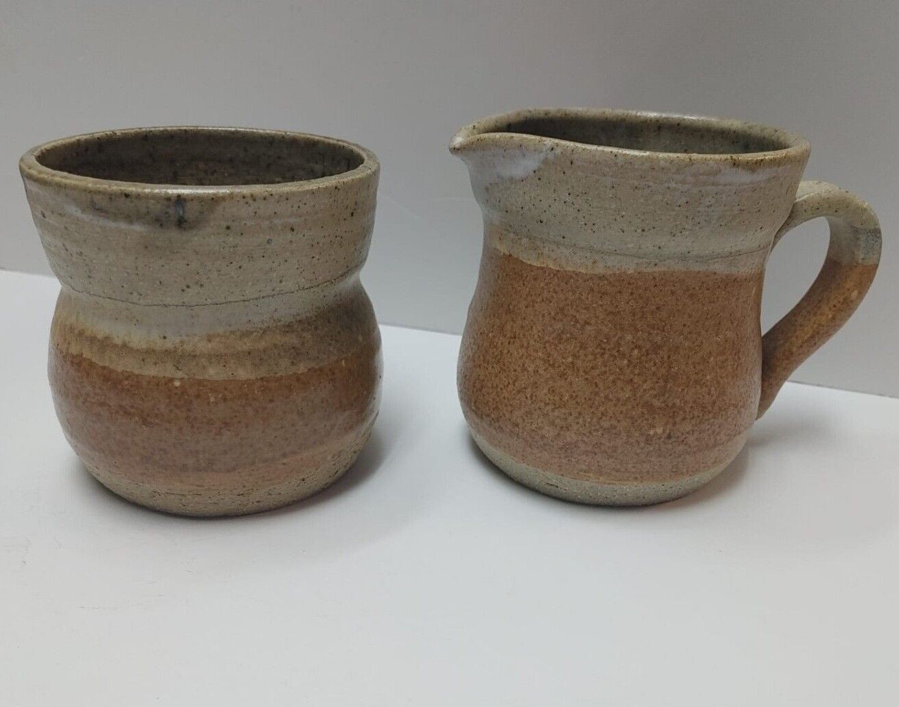 Vintage Jug and Cup Studio Pottery Stoneware Rustic Textured Earthy 1980-90s