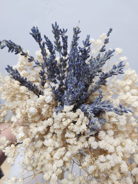 Dried Lavender & Baby Breath Bundles 100% Natural Bouquet Home decor DYI supply