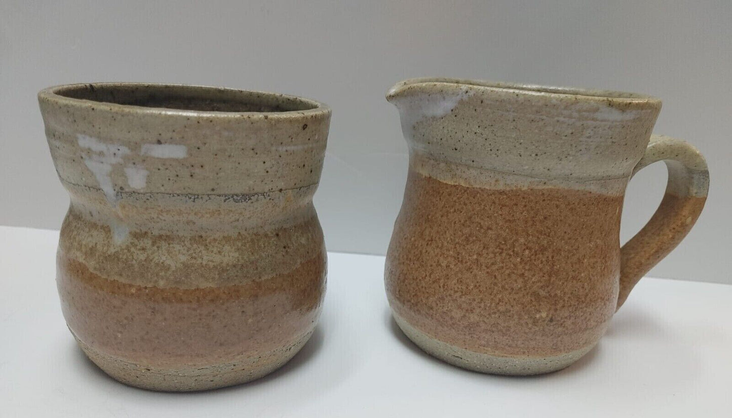 Vintage Jug and Cup Studio Pottery Stoneware Rustic Textured Earthy 1980-90s