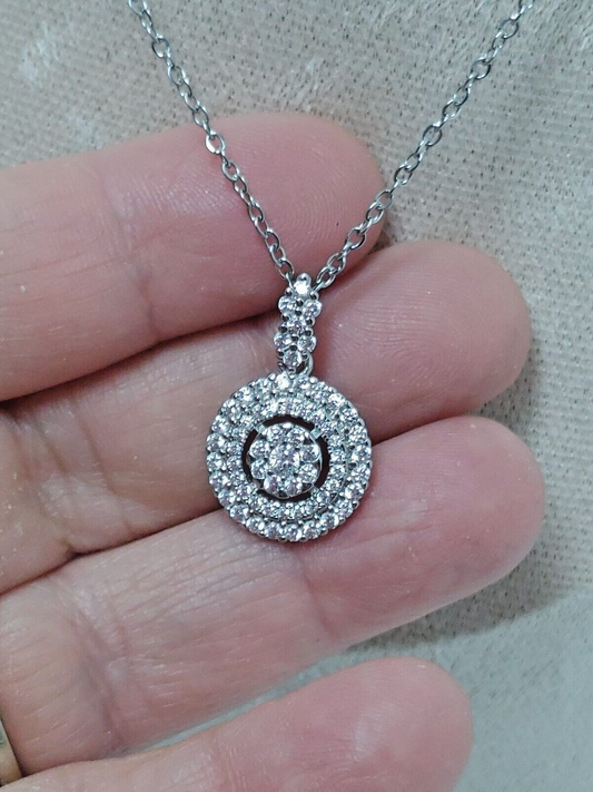 Shiny Round Plate Zircon Pendant Fashion Jewelry Necklace Pendant Women