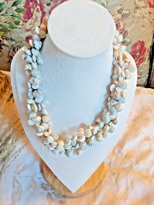 Long Hawaiian Shell Necklace Beach Jewelry Nautical Ocean 34"