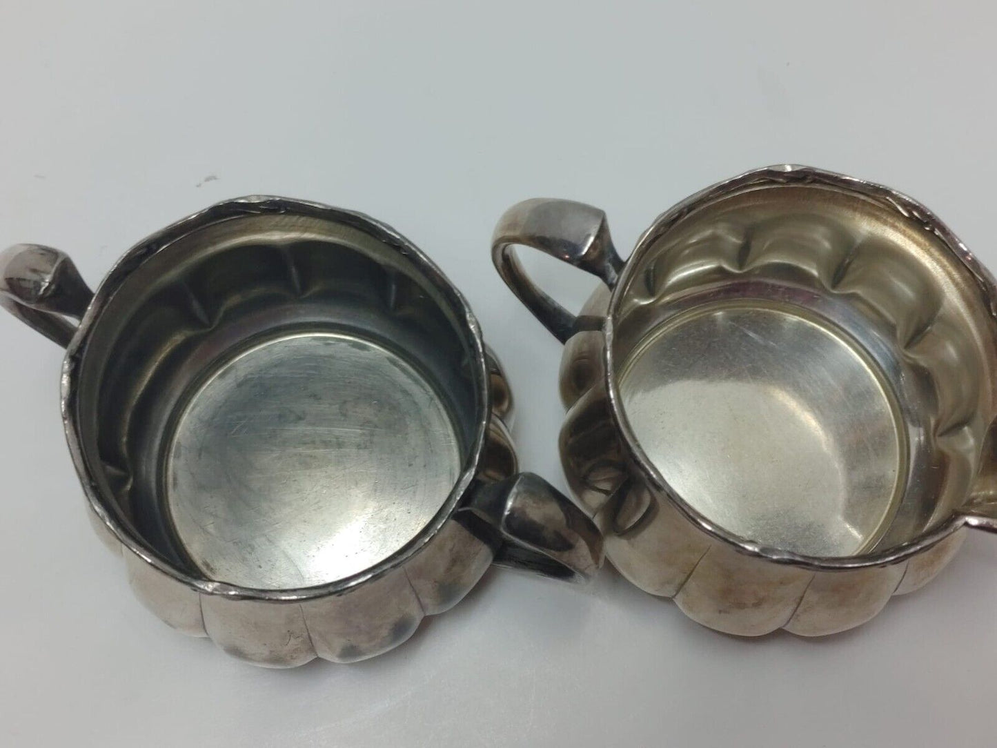 Vintage Silverplate CREAMER & SUGAR BOWL S-P-B-M 546 Set Cream Wm A. Rogers