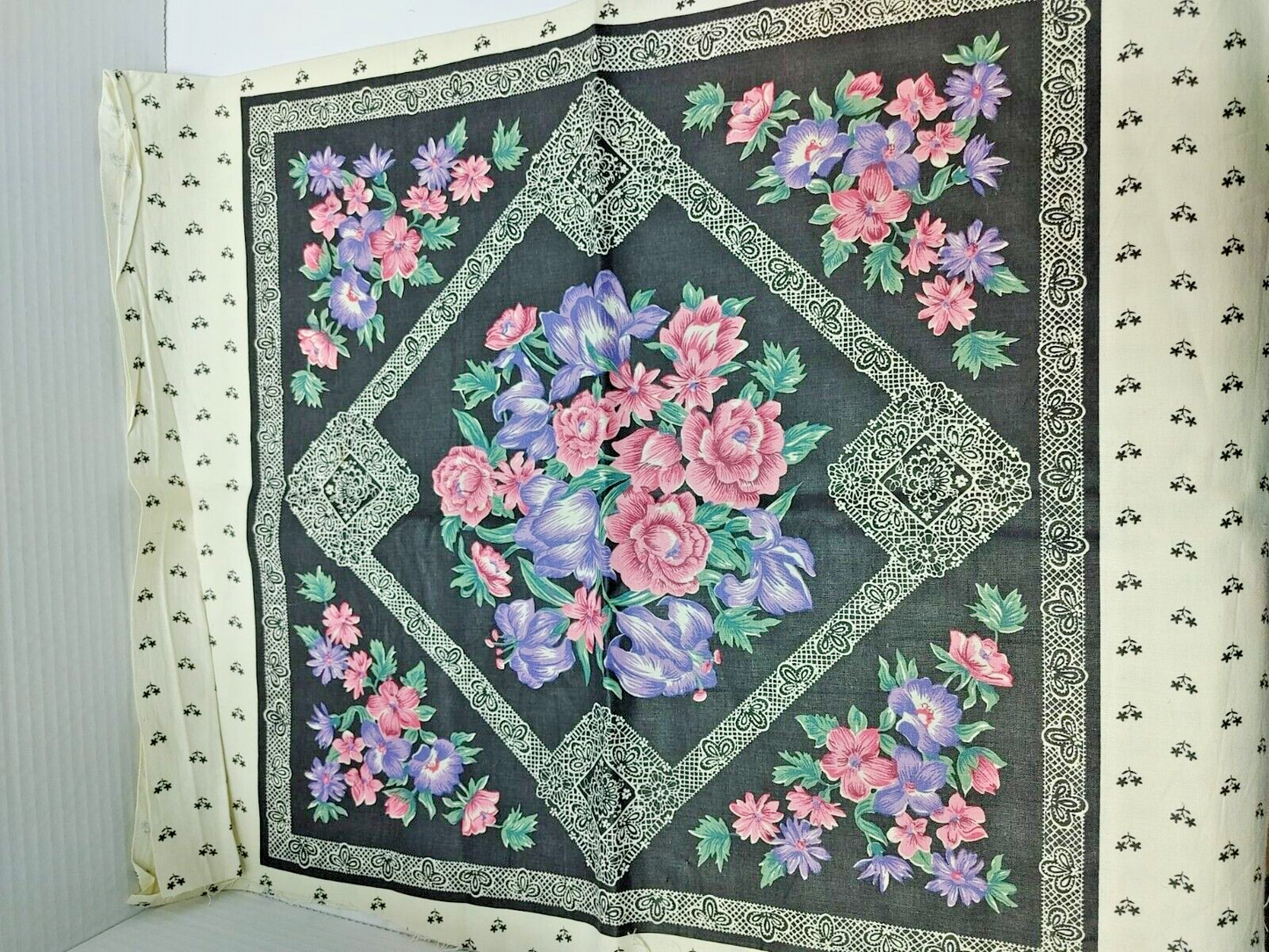 Vintage Pink & Purple Flower Quilt - Blocks Panel/Cranston