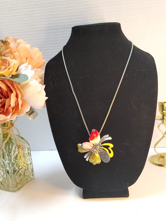 Women’s Ladies Necklace Bohemian Statement Funky Flower