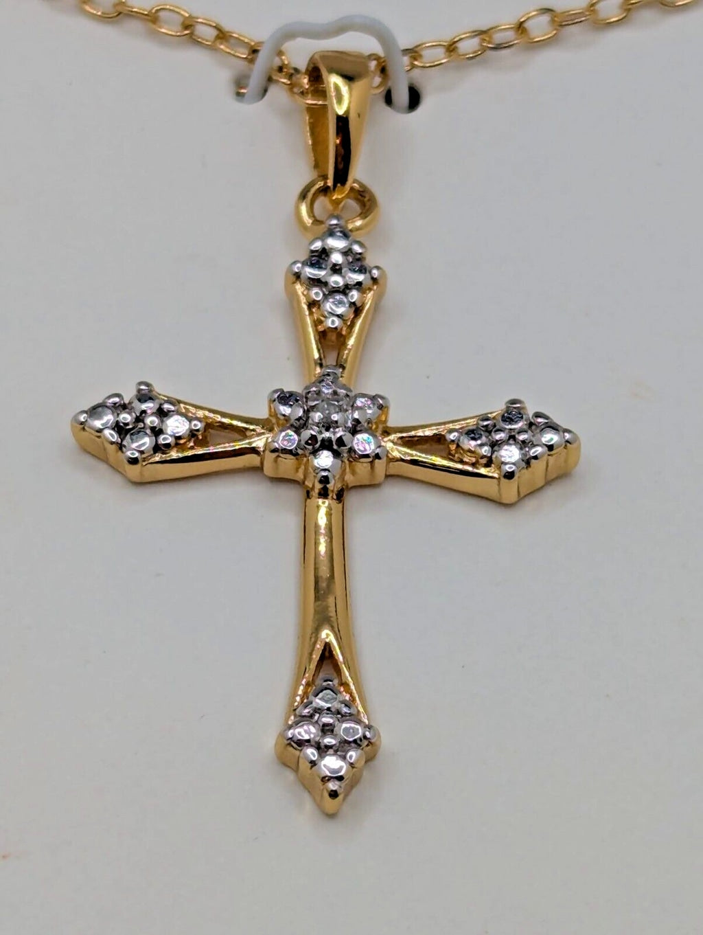 Classic Treasures 18k Gold over Brass Diamont accent Cross Pendant & Necklace